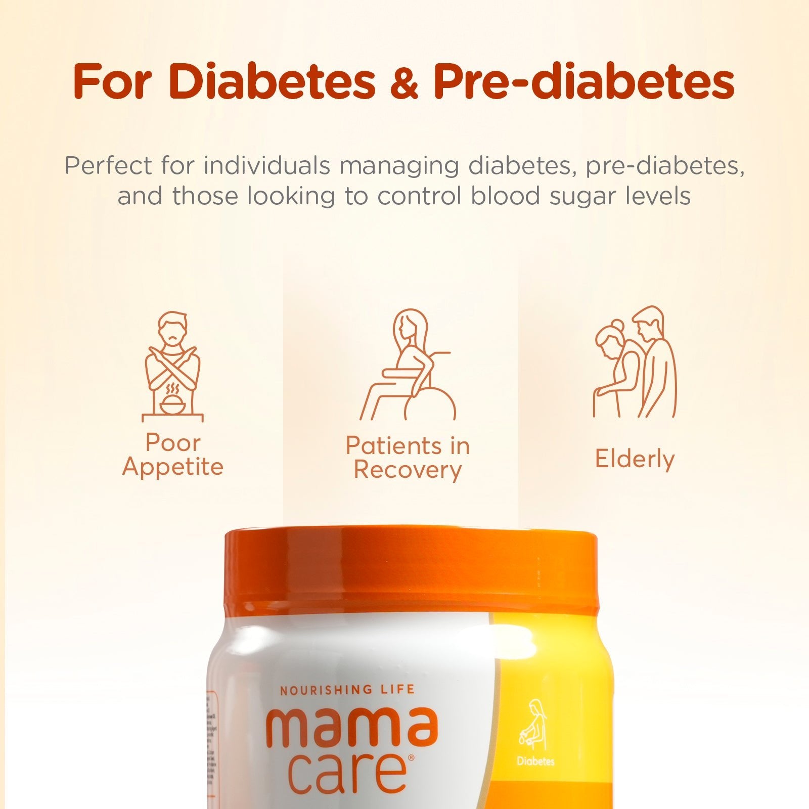 Mamacare diabetic nutrition powder, 3-pack 500g jars for blood sugar support