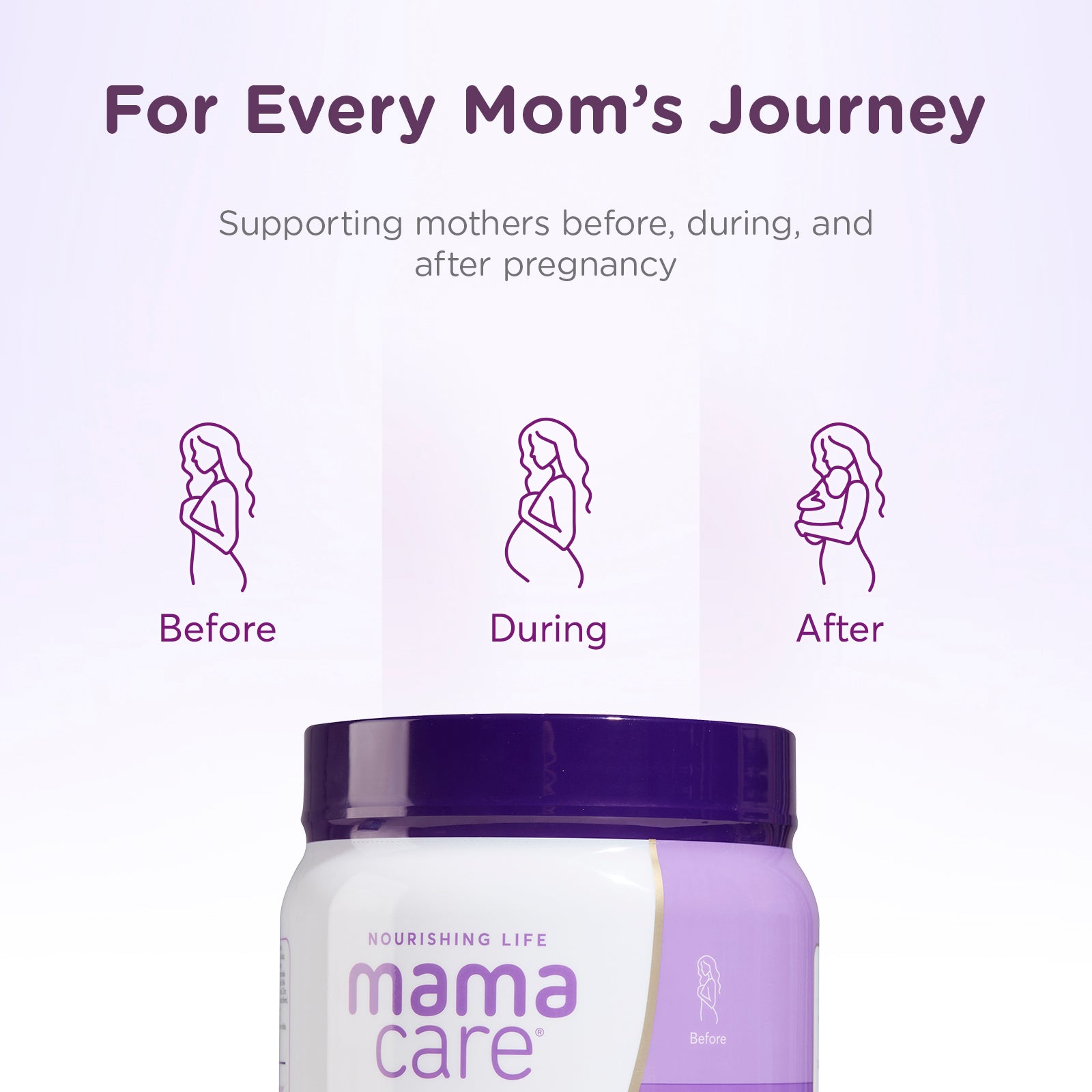Mamacare prenatal and postnatal formula — 480g x 3 jars with calcium, iron, and DHA