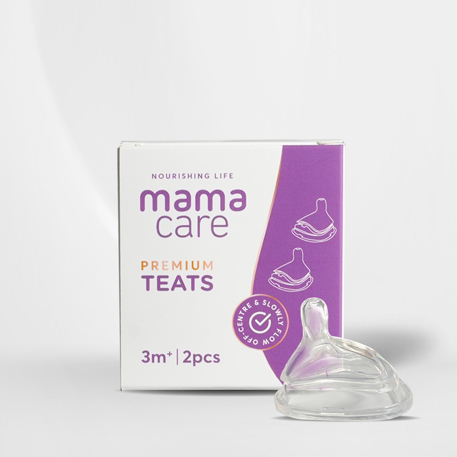 Mamacare baby bottle replacement teat — silicone, anti-colic, fits 150mL & 240mL bottles