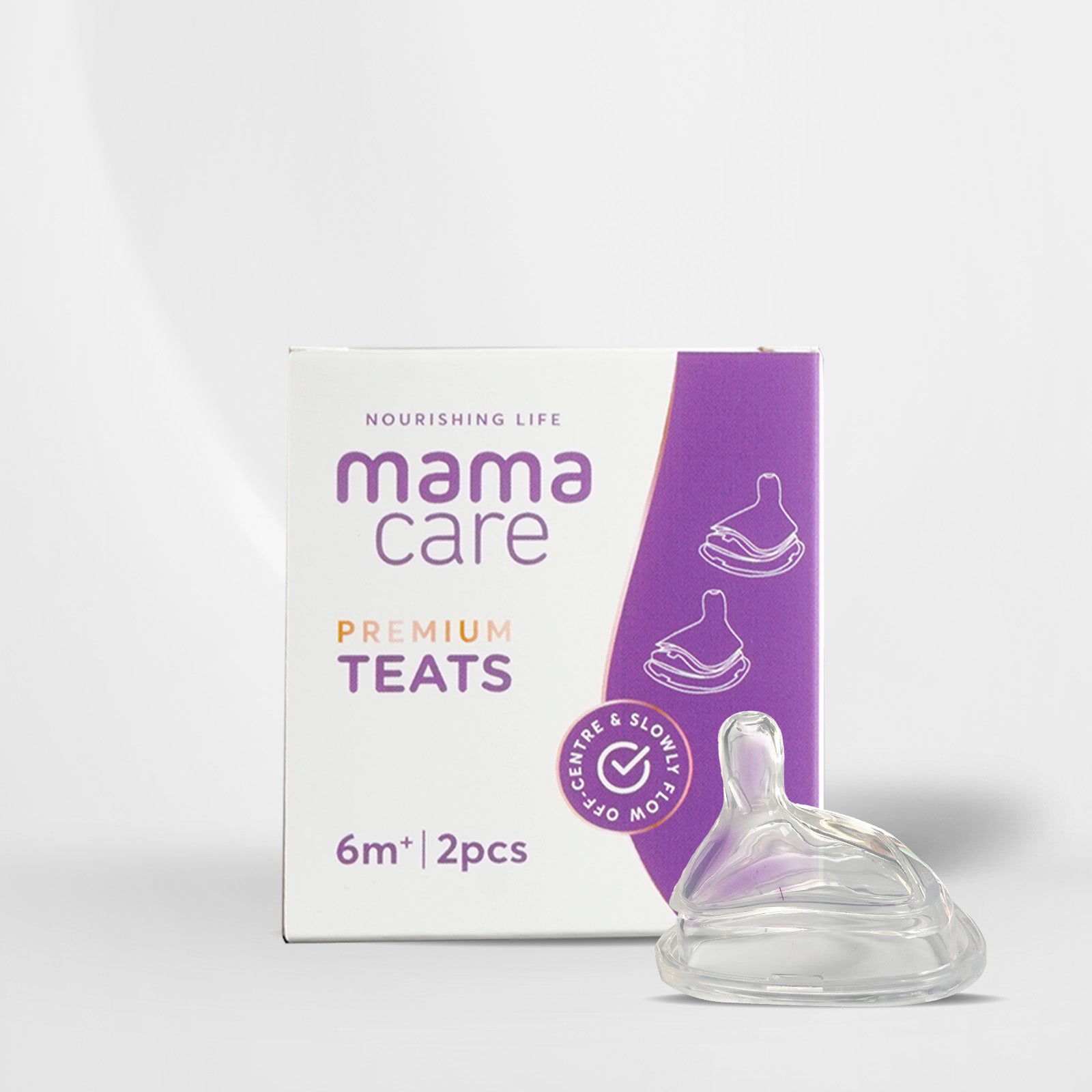 Mamacare baby bottle replacement teat — silicone, anti-colic, fits 150mL & 240mL bottles
