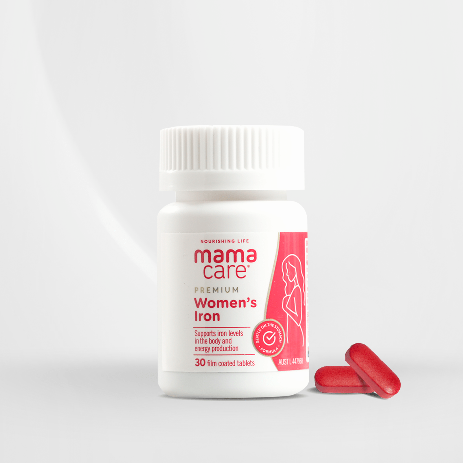Mamacare iron supplement for women — 30 tablets with folic acid, vitamin C, and B2